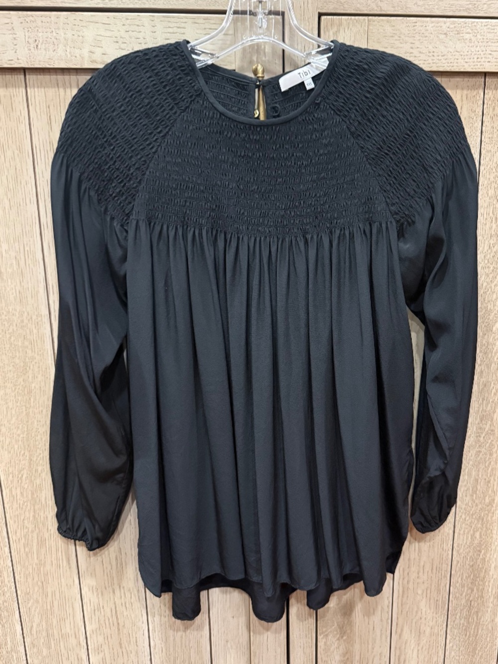 Tibi Black Silk Top, Size XXS